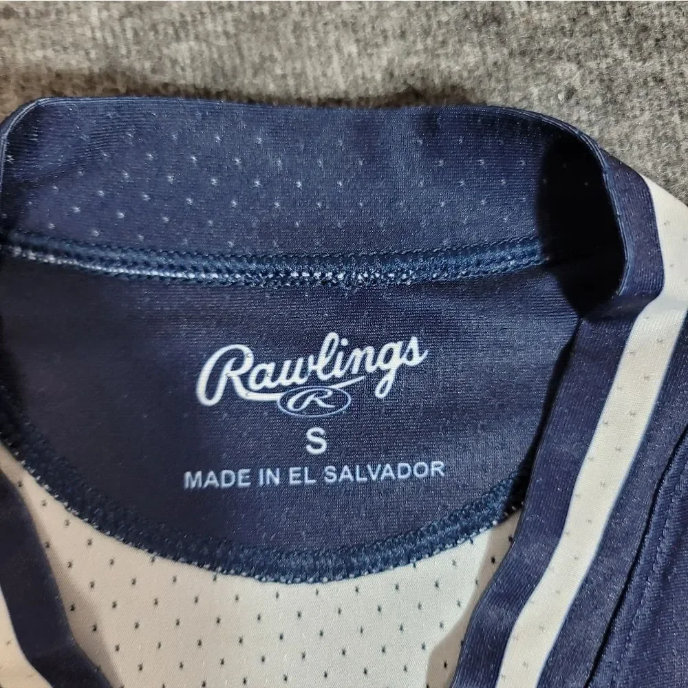 Rawlings Nationals Baseball Jersey #2 White Red Navy Adult Small Mesh Vtg Style